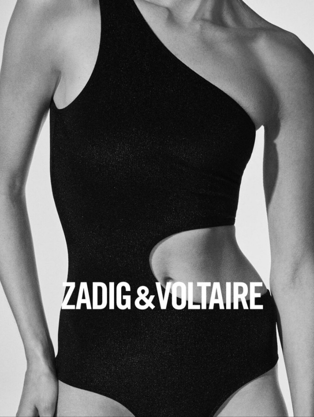 ZADIG & VOLTAIRE GOLD GREEN, ONEPIECE ONE SHOULDER CUT-OUT BATHINGSUIT 42, US 10